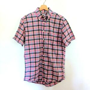 Brooks Brothers Small Pink Plaid Spring Polo Original Polo Shirt Short Sleeve